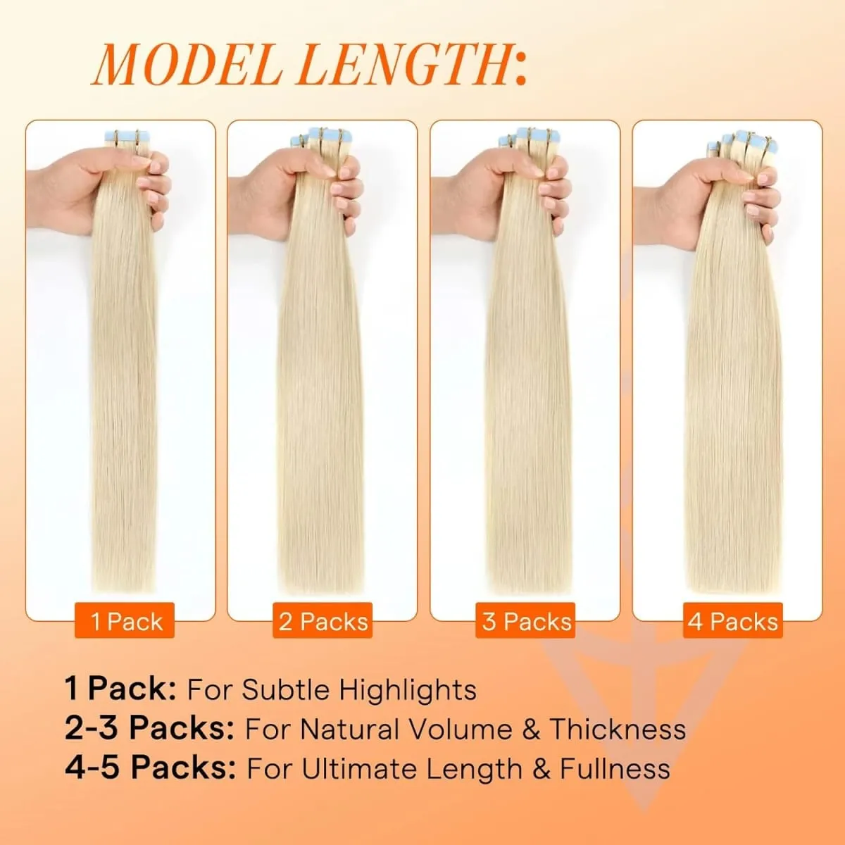 Platinum Blonde #60 Straight Tape Sa Mga Extension ng Buhok 50g/20pcs Adhesive Glue Skin Weft Invisible Tape Sa Mga Extension ng Buhok ng Tao — image 4