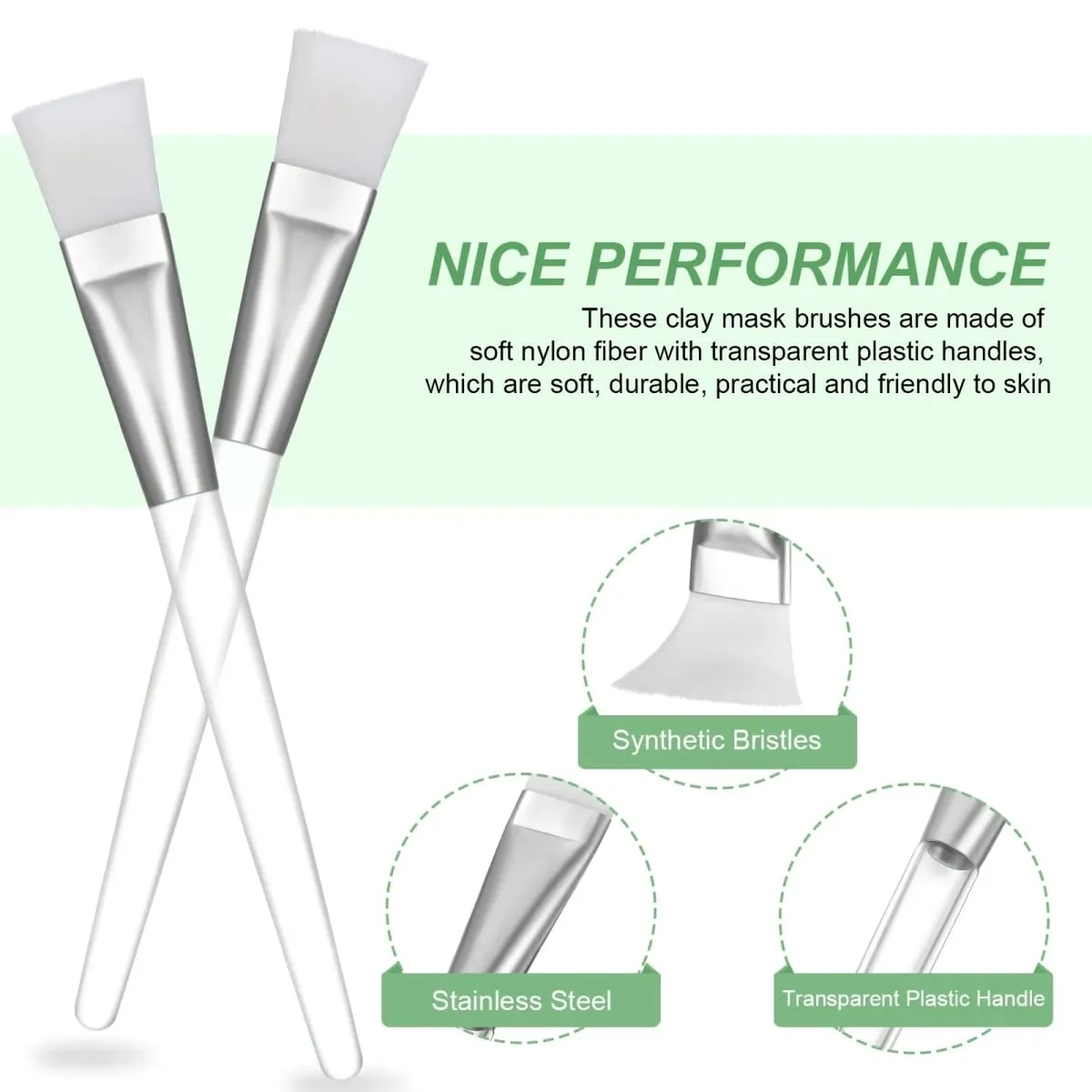 50pcs/10pcs Facial Mask Brushes - Professional Makeup & Skincare Applicators for Face Masks Body Butter Creams Salon Spa — image 3