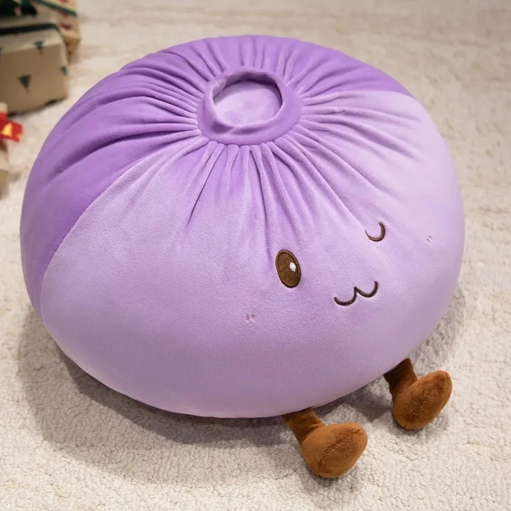 Super Soft Plush Material Steamed Bun Plush Pillow PP Cotton Filled Fluffy Comfortable Dumpling Plush Toy Stress Relief