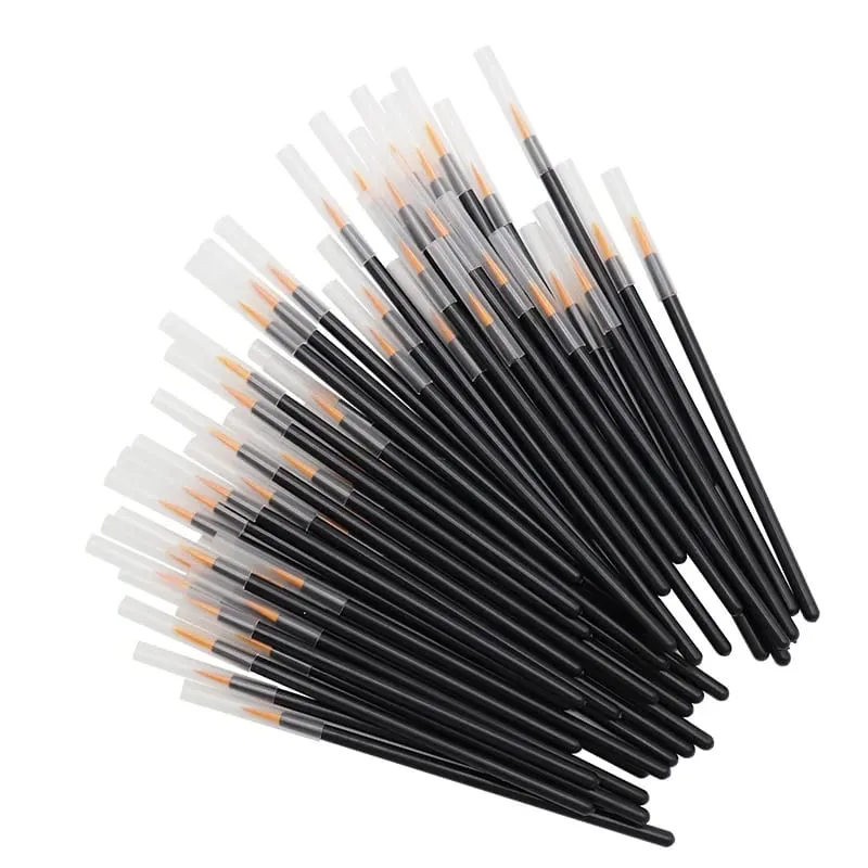 50pcs Disposable Painting Pen Beauty Tool Nail Gel Liner Brushes Nail Art Brush Eyeliner Eyeline Makeup Tools Manicure — image 4