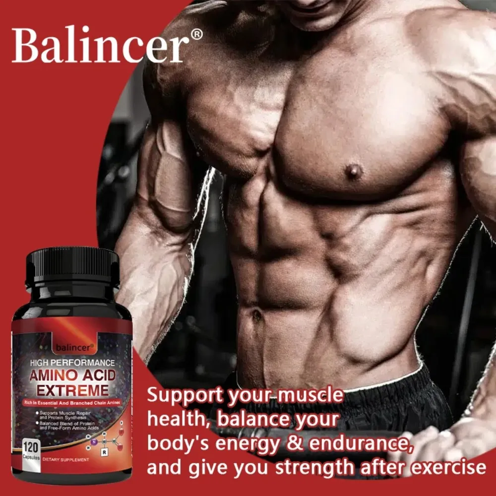 Amino Acid - High Performance Branch Chain Amino Acid Formula 120 Capsules - Muscle Building Post Workout Supplement