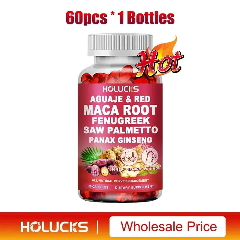 Aguaje + Fenugreek Capsules Support Bigger Butt & Breast for Firming & Lifting with Maca Saw Palmetto Panax Ginseng