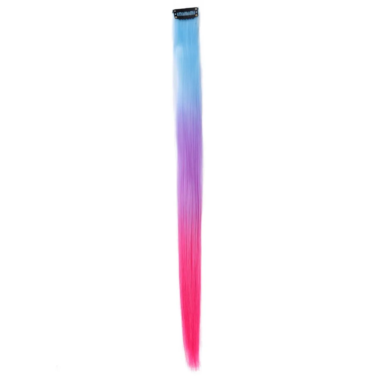 1Pcs Gradient Color Clip in Hair Extensions Party Highlights Wig Synthetic Straight Hairpiece for Girls Kids Christmas Party Use — image 17