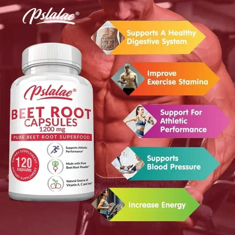 Beetroot Capsules - Helps Relieve Fatigue Promotes Heart and Cardiovascular Health Improves Human Immunity Non-GMO — image 4
