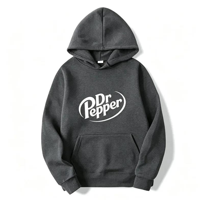 2026 Autumn Warm Dr Pepper Letter Printed Hoodies Street Men Fashion Fleece Sweatshirts Casual Unisex Pullover Tops Fashion Tre — image 8