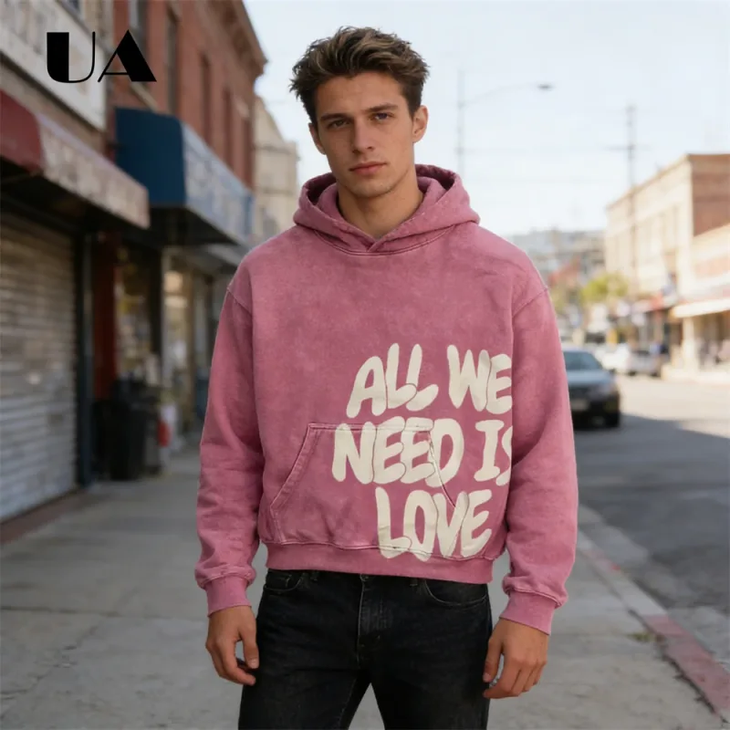 UA All We Need is Love New Hoodies for Men S-4XL Casual Street Wear Spring Autumn New Chic Outfit Hoodies Pullover — image 3