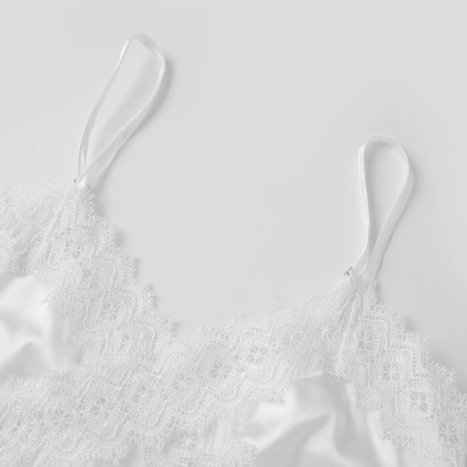 Womens Satin Lace Floral Cami V Neck Silk Camisole Tops Spaghetti Strap Lace Trim Silky Tank Tops Layering Camisoles — image 5