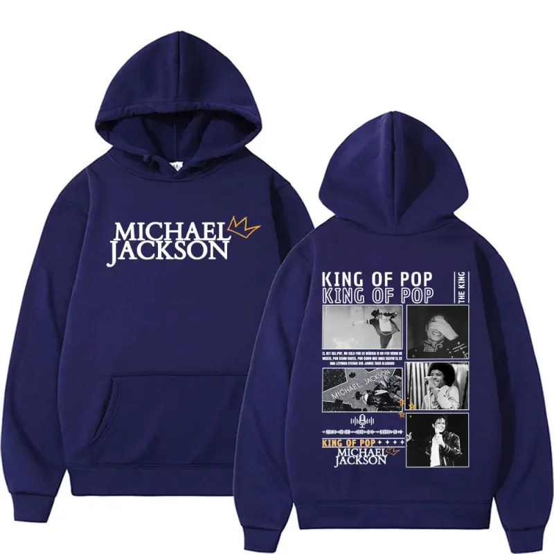 King of Pop Michael Jackson Tour Cover Sweatshirts Men's Clothing Fashion Hip Hop Punk Hooded Casual Oversized Hoodies Pullovers