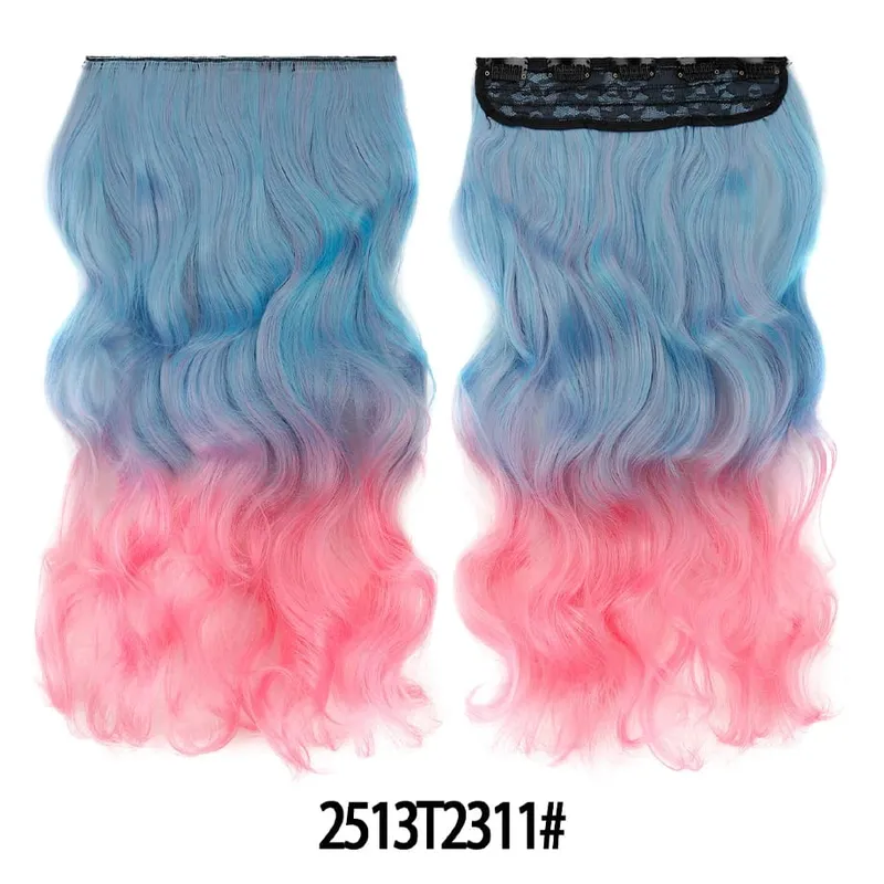 Water Wavy Clip in Hair Extension Synthetic Hair Highlight Silky Soft Natural Look with Invisible Lace Weft Hairpieces for Women — image 6