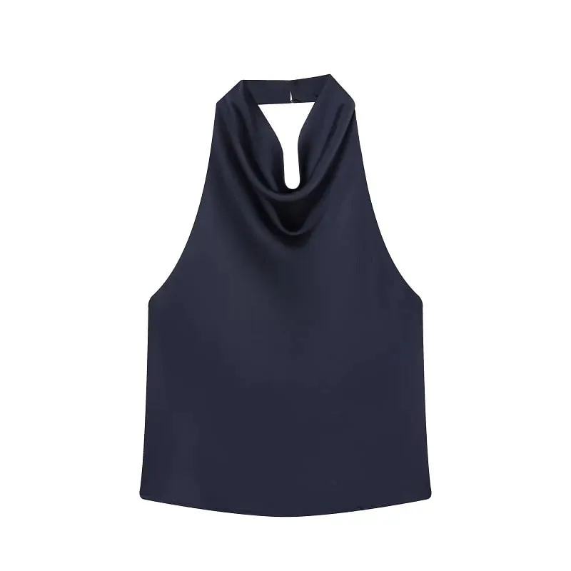 Satin Halter Tops for Women off Shoulder Backless Tops Woman 2026 Sexy Strapless Women's Tops Camisole Beach Top Female — image 18