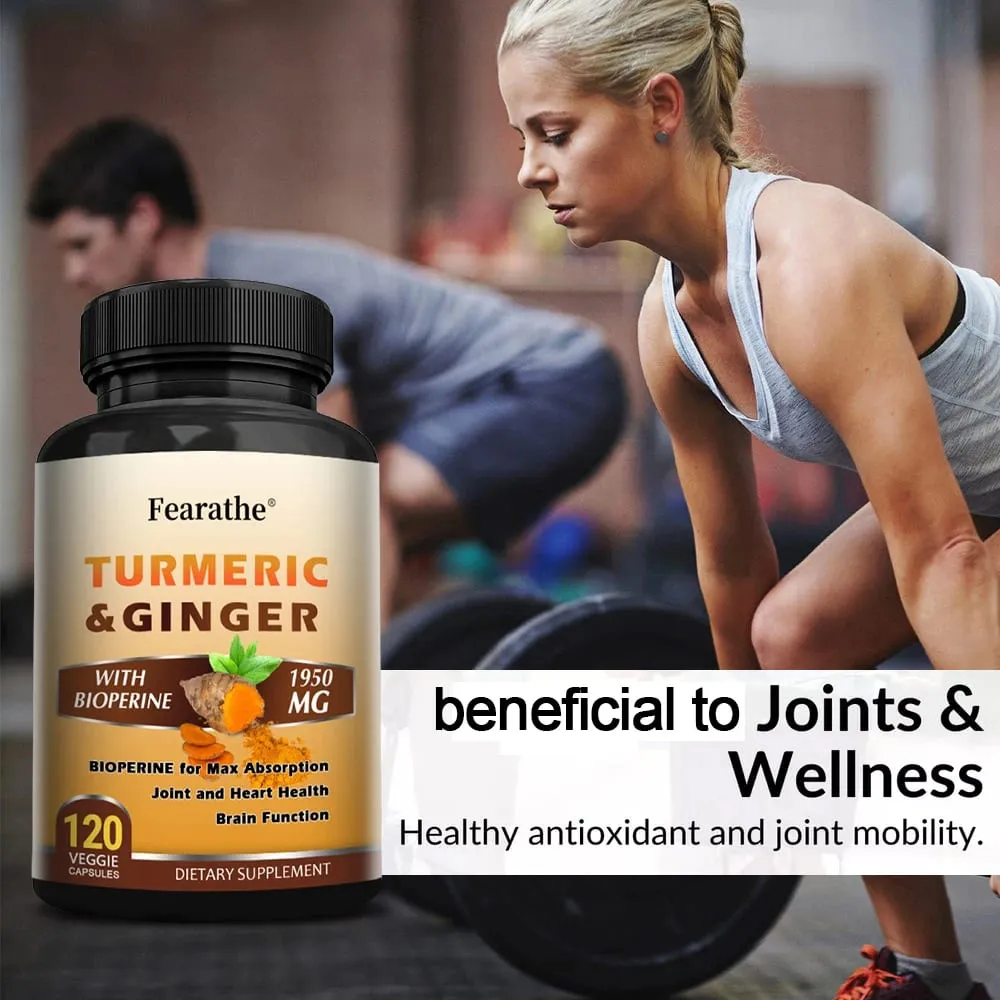 Organic Turmeric Curcumin 1500mg Capsules with Ginger & Black Pepper Support Joint Muscle Digestive & Immune Wellness — image 4