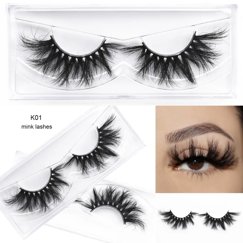 D20 Real Mink Lashes Eyelashes Extension Natural Long Winged Volume Eye Lashes Handmade Mink Fake Eyelash Makeup Lash