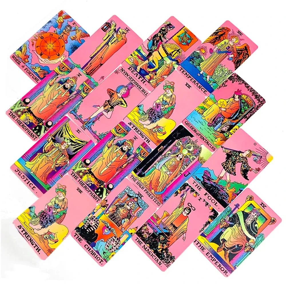 Pink Tarot Decks 78pcs Tarot Card Prediction Divination Tarot Deck English Version Oracles Deck Board Game Family Gathering Game — image 4