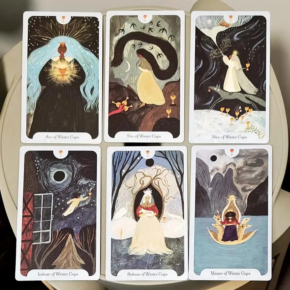 Seasons of The Witch: Winter Tarot Deck 12*7cm A Journey Through Yule and Imbolc 78 Cards Printed on Double-embossed Cardstock — image 6