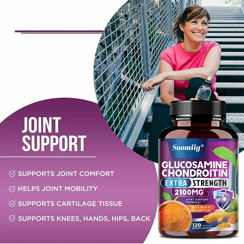 Glukosamin Chondroitin Kurkuma MSM - Trojitá síla pomáhá s pohyblivostí kloubů Doplněk pro podporu imunity — image 4