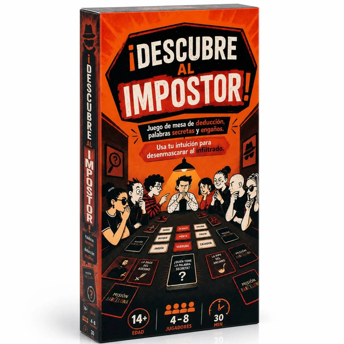 Descubre Al Impostor Card Game Secret Word Deduction Game Hidden Role Bluffing Strategy Mystery Game with Clue Giving Voting Rol
