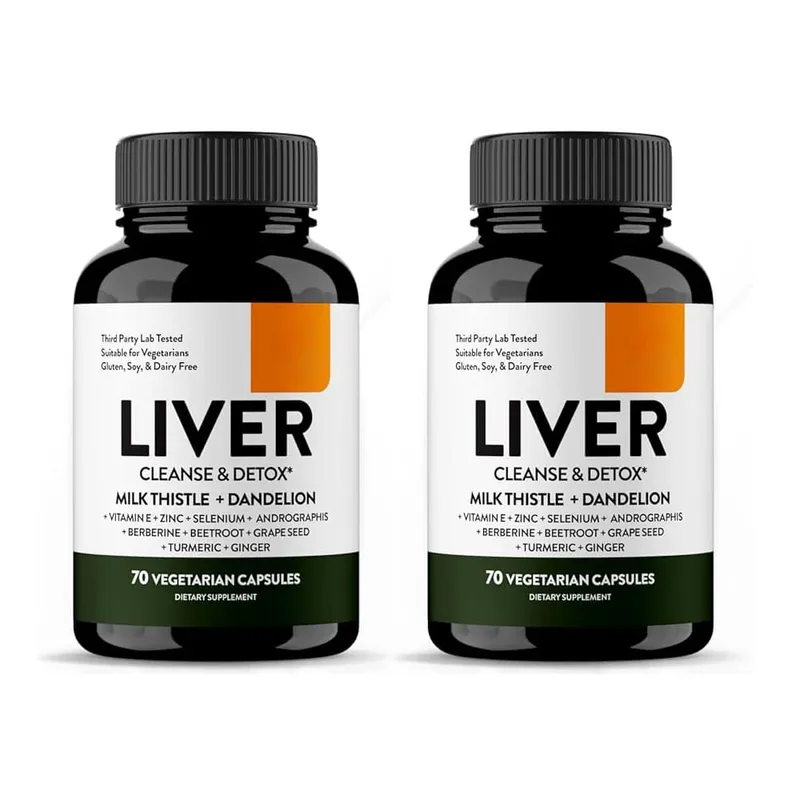 ทำความสะอาดตับ Detox & Repair Support 70 Veg แคปซูลอาหารเสริมตับทางเดินอาหารสุขภาพและ Renew สำหรับ Men & Women สูบบุหรี่ — image 7