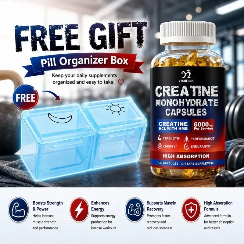 Cápsulas de creatina de alta absorción con creatina mixta, vitamina E, estimulan el crecimiento muscular, extienden el entrenamiento y aceleran la recuperación