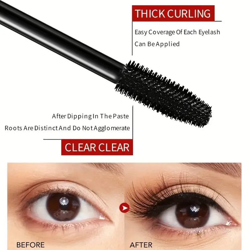 5D Black Waterproof Mascara Lengthens Eyelashes Extension Thick Silk Fiber Mascara Female Makeup Eye Cosmetics Tools for Gifts