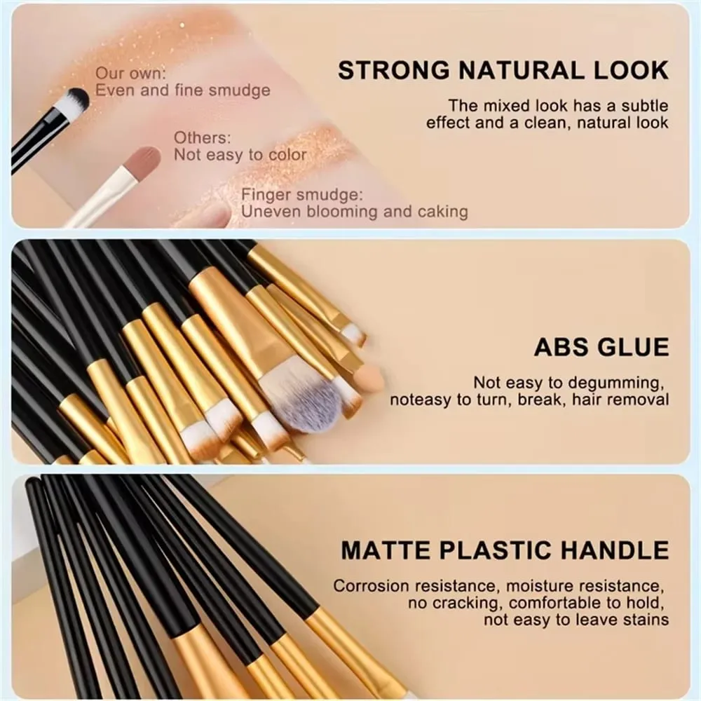 Makeup Brushes Set Premium Synthetic Kabuki Foundation Concealers Powder Blush Blending Face Eye Shadows Brush Set — image 3
