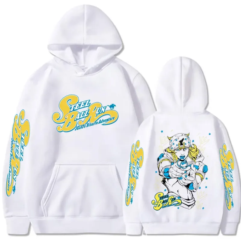 Anime Jojo Bizarre Adventure STEEL BALL RUN Jonathan Joestar Hoodies Men Women Clothing Hip Hop Oversized Hooded Sweatshirts — image 4