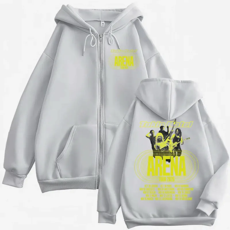 Tokio Hotel Arena Tour 2026 Zipper Hoodies Men Women Fashion Rock Zip Up Pullovers High Quality Fleece Long Sleeve Sweatshirts — image 7