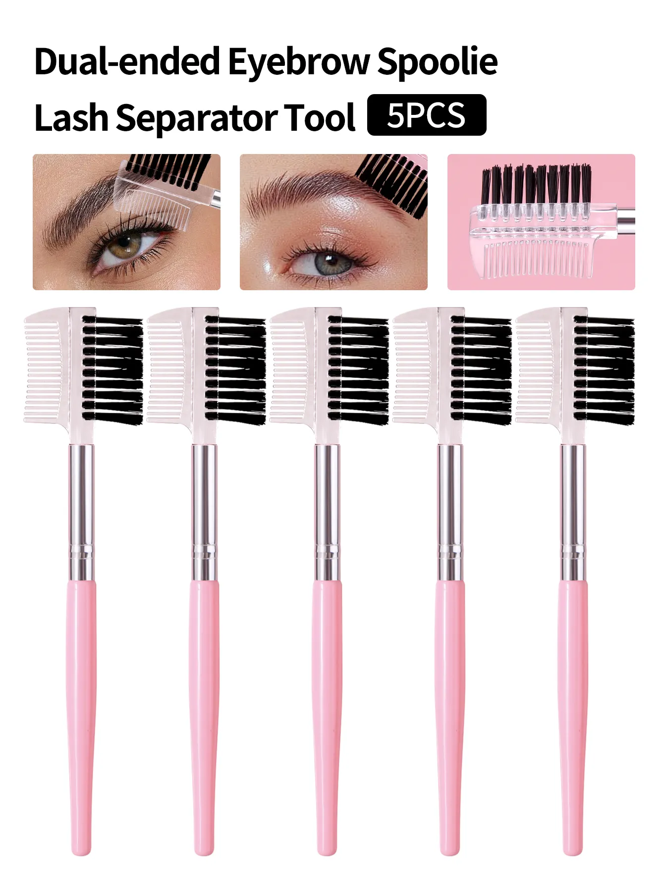 5PCS Makeup Brushes Eyelash Brush + Eyebrow Comb Makeup Brush Set Professional Volume Eyelashes — image 6