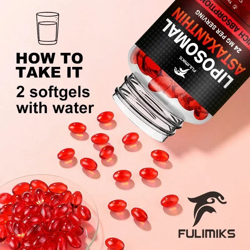 Buy 2 Get 2 Free! Premium Natural Astaxanthin 24mg Capsules - World's Strongest Antioxidant for Skin Eyes & Immune Support