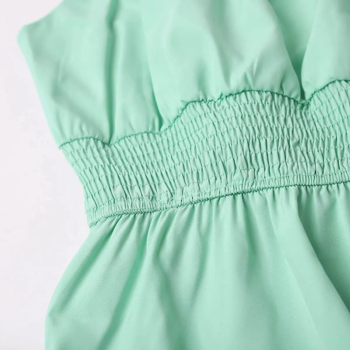 Women's Summer Chiffon Dress Elegant A-Line Double Layer Sexy Sling Dresses Summer Holiday Party Ball Gown Muer Solid Sundress — image 5