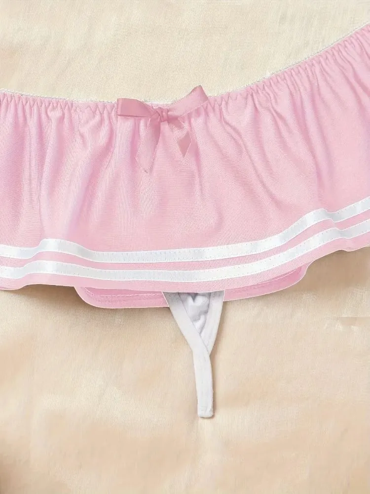 Naughty Sexy Sailor Lingerie Set Schoolgirl Cosplay Costume 3 Piece Bikini Outfit for Roleplay Halloween Bachelorette Party