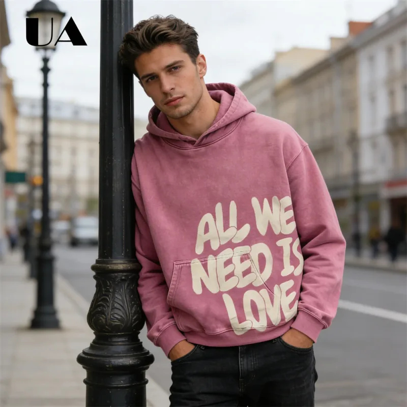 UA All We Need is Love New Hoodies for Men S-4XL Casual Street Wear Spring Autumn New Chic Outfit Hoodies Pullover — image 2