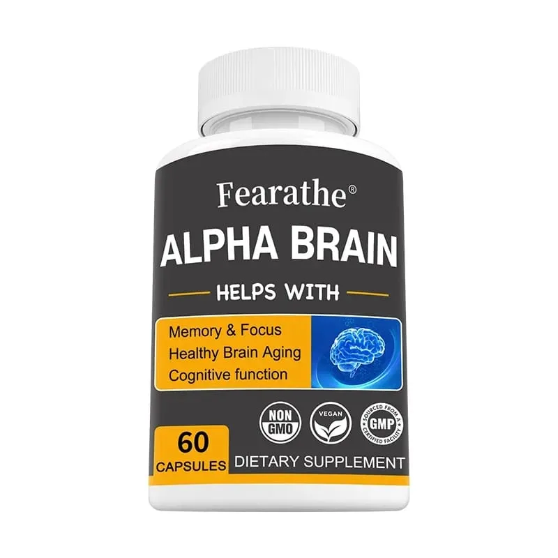 Suplemen Otak Alpha Brain Nootropics untuk Lelaki dan Wanita - Kejelasan Mental & Kognisi Memori dengan Kapsul Fokus Vitamin B6 — image 8