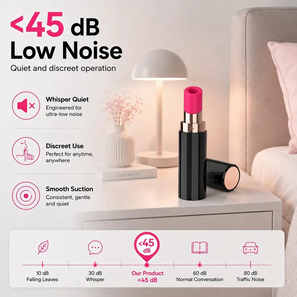 Vibrador de lápiz labial de succión de clítoris de 6 modos para mujeres, masajeador de pezones portátil silencioso, masturbador, estimulador de juguete sexual para adultos — image 5
