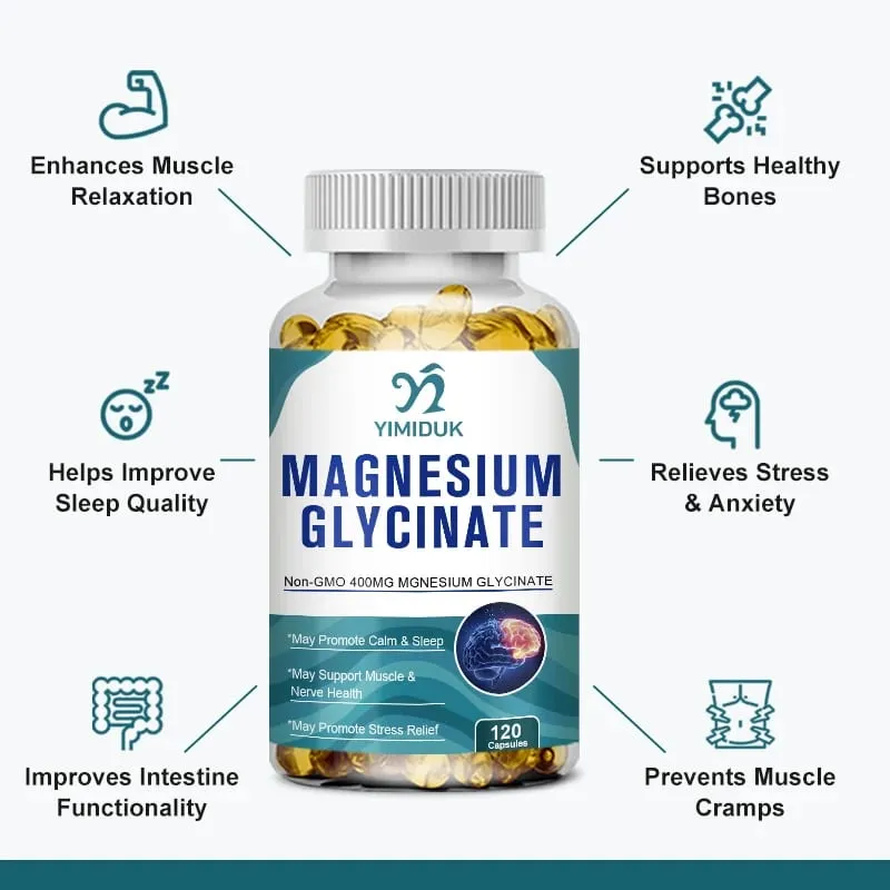 ¡Compre 1 y obtenga 1 gratis! Suplemento de glicinato de magnesio puro para un sueño profundo y alivio del estrés, ayuda a la relajación muscular y el sistema nervioso — image 3