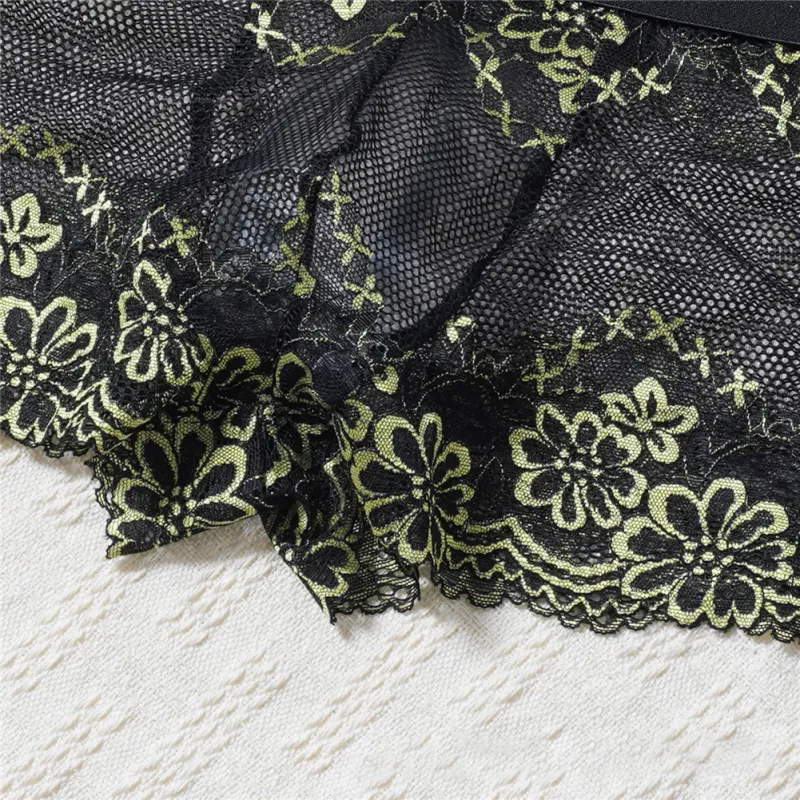 Men Lace Jacquard Mesh Boxer Shorts Underwear Hollow Temptation Exotic Trunks Silk Soft Quick Dry Breathable Sexy Panties — image 14