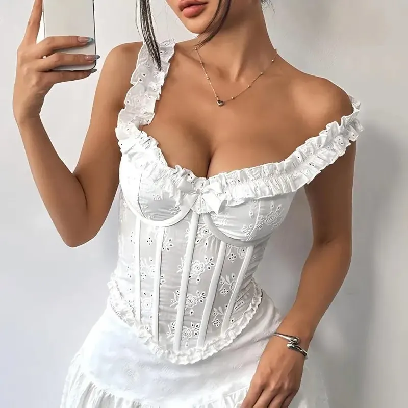 Sexy Lace Patchwork Sleeveless Women Sling Dress Fashion V-neck Waist-cinching Irregular Hem Vestidos Lady Summer New Party Wear — image 11