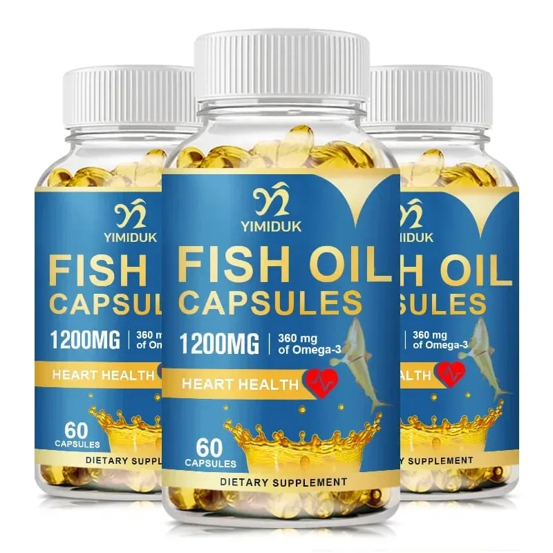 Fish Oil Supplement with Omega-3 for Brain Focus Nervous Skin Health & Prenatal Joint Mobility Antioxidants Vitality