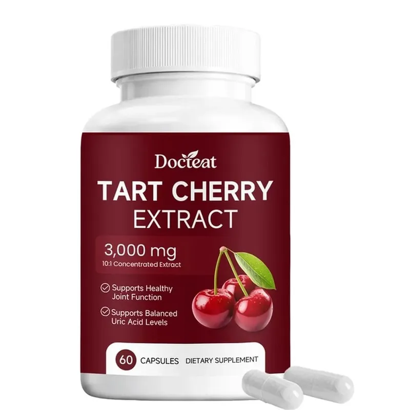 Docteat Tart Cherry Extract Capsules Supports Balanced Uric Acid Levels and Post-Exercise Recovery Comfort 10:1 60 Capsules