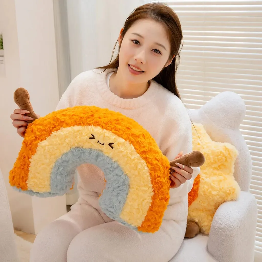 Weather Series Moon Plush Pillow Soft Fluffy Star Decor Sofa Back Cushion Cute Plush Toy Gift For Women Home Bedroom Decoration — image 3