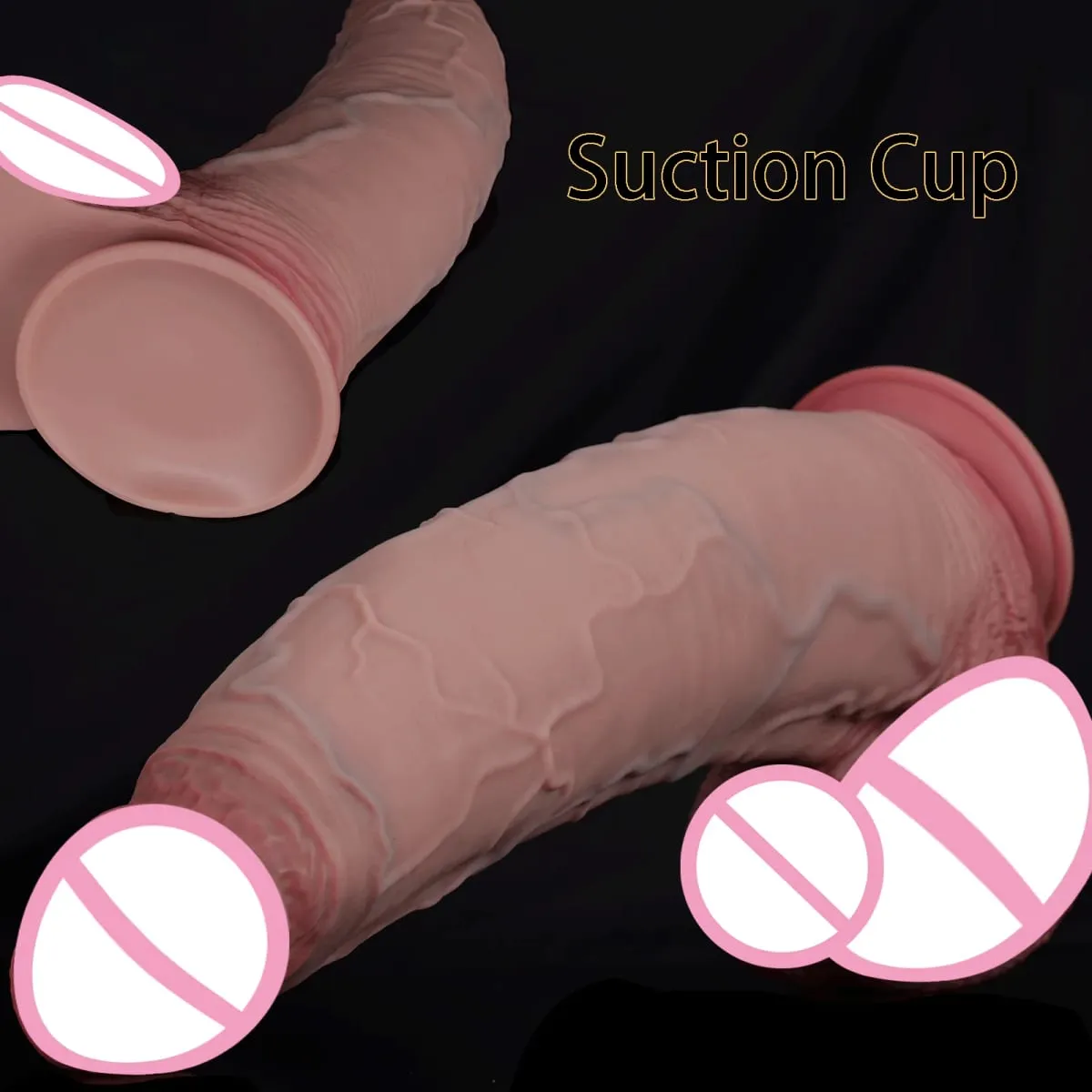 Super Realistic Huge Dildo Thick Soft Silicone Penis Suction Cup Suitable for Vaginal Insertion Adult Sex Toys for Women Men Gay — image 5