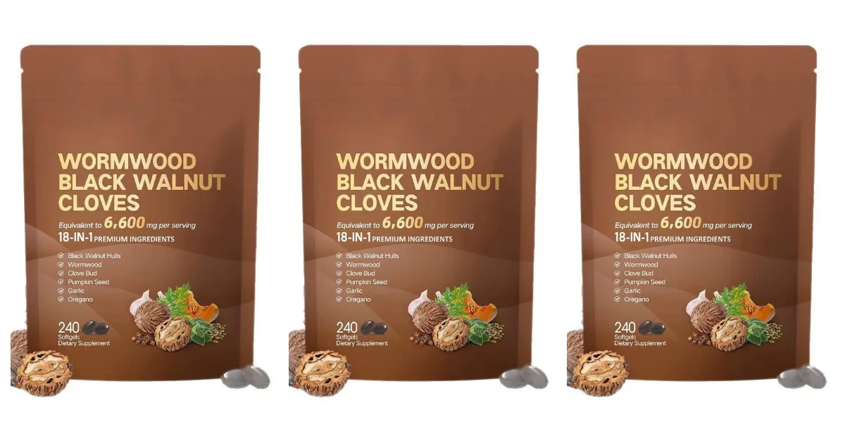 Wormwood Black Walnut Clove Capsules 6600mg Support Cleanse Detox and Intestinal Guard 18 in 1 Herbal Blend Extract 240 Count — image 8