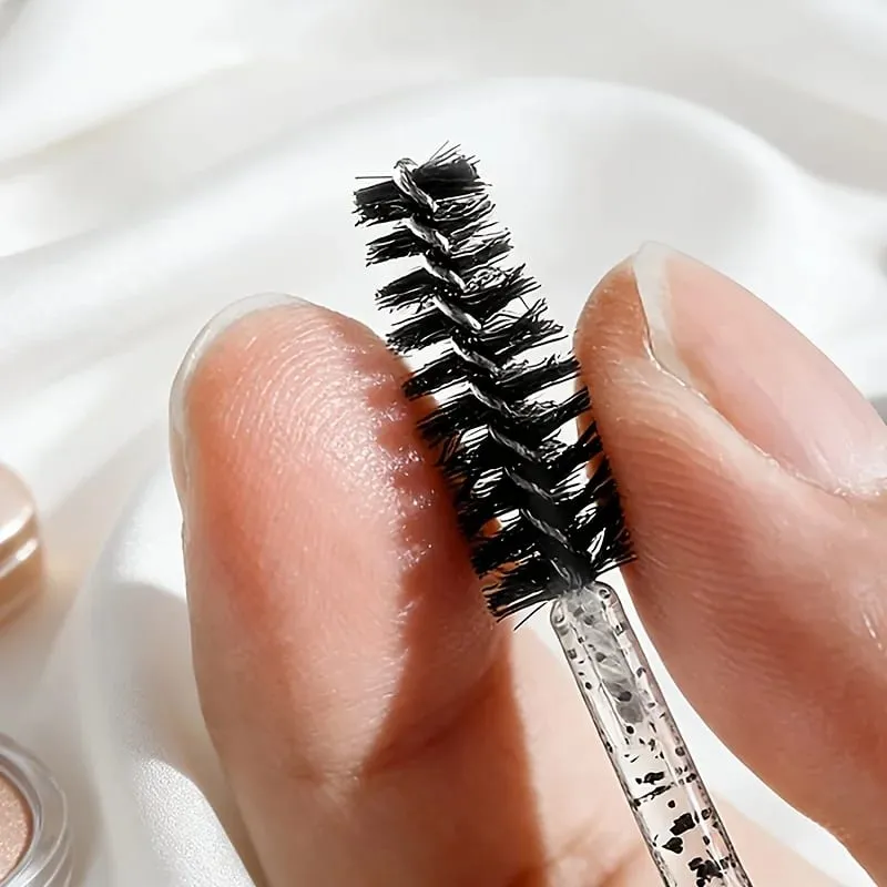 10pcsGothic Cartoon Eyelash Brush Black Bowknot Dustproof Tube Case Lash Spoolies for Extensions Grafting Reusable Brow Wand Kit — image 2