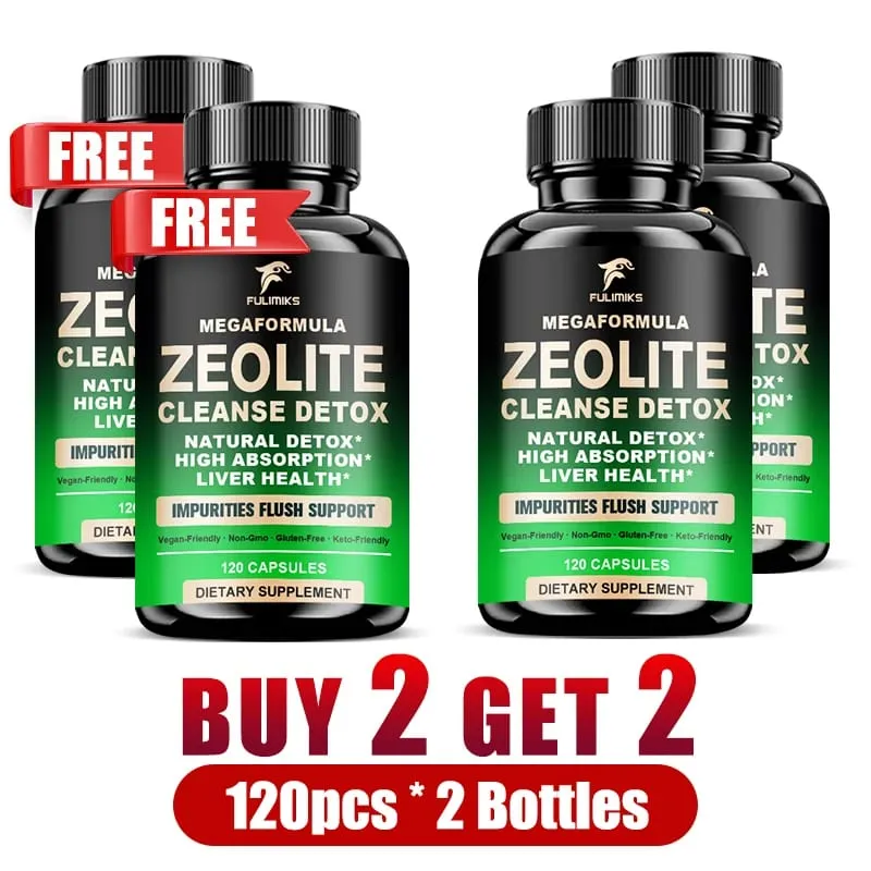 Buy 2 Get 2 Free! Zeolite Cleanse Detox Capsules Clinoptilolite Clay for Heavy Metal & Toxin Removal Natural Full-Body Cleanse