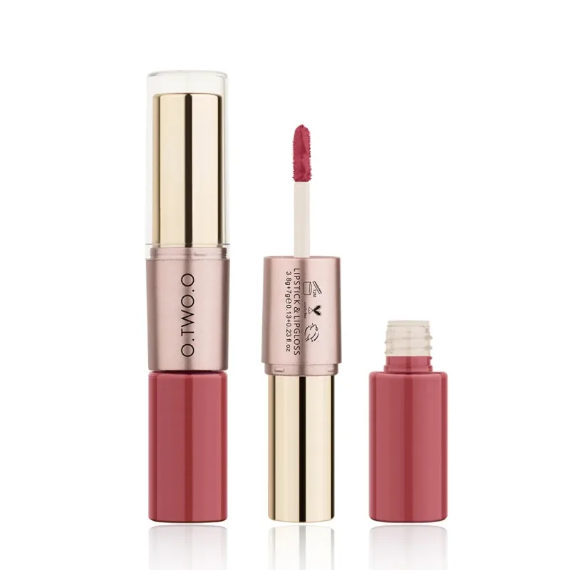 O.TWO.O 2 in 1 Matte Lipstick Lip Gloss Cosmetics Waterproof Pintalabios Batom Mate Lips Makeup Rouge 12 Colors Lip Stick — image 4