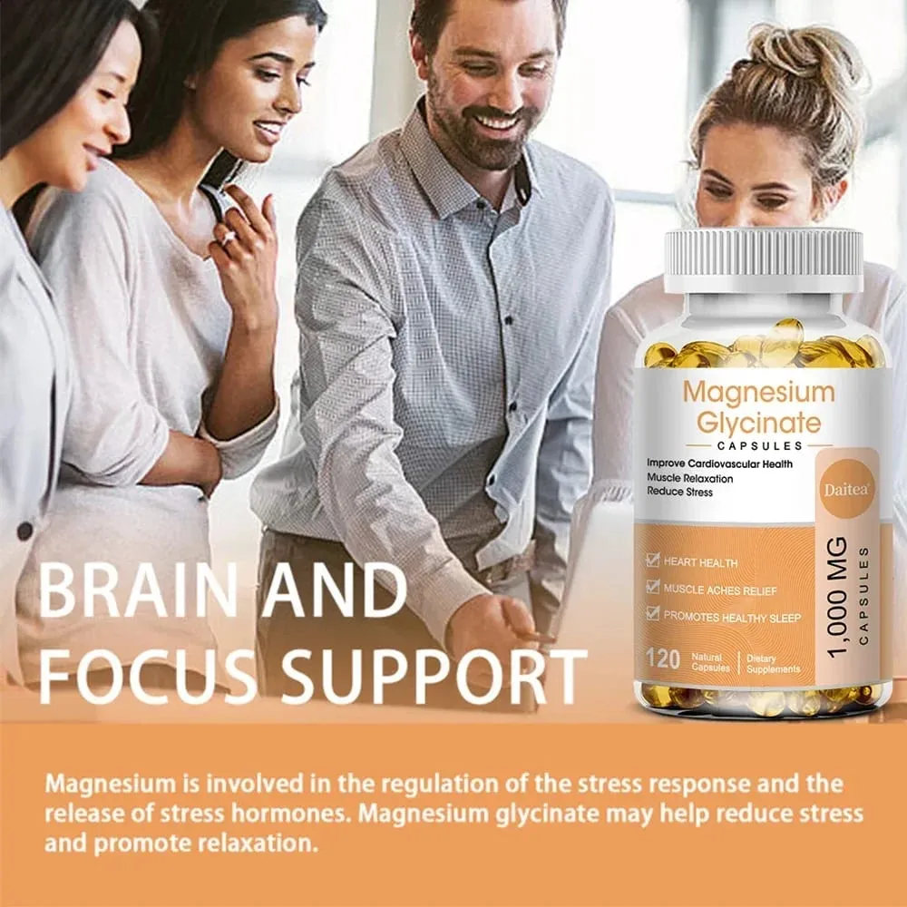 Magnesium Glycinate Capsules - Tumutulong sa Stress Muscle Sleep Joints Bones Immune at Cardiovascular Health — image 4
