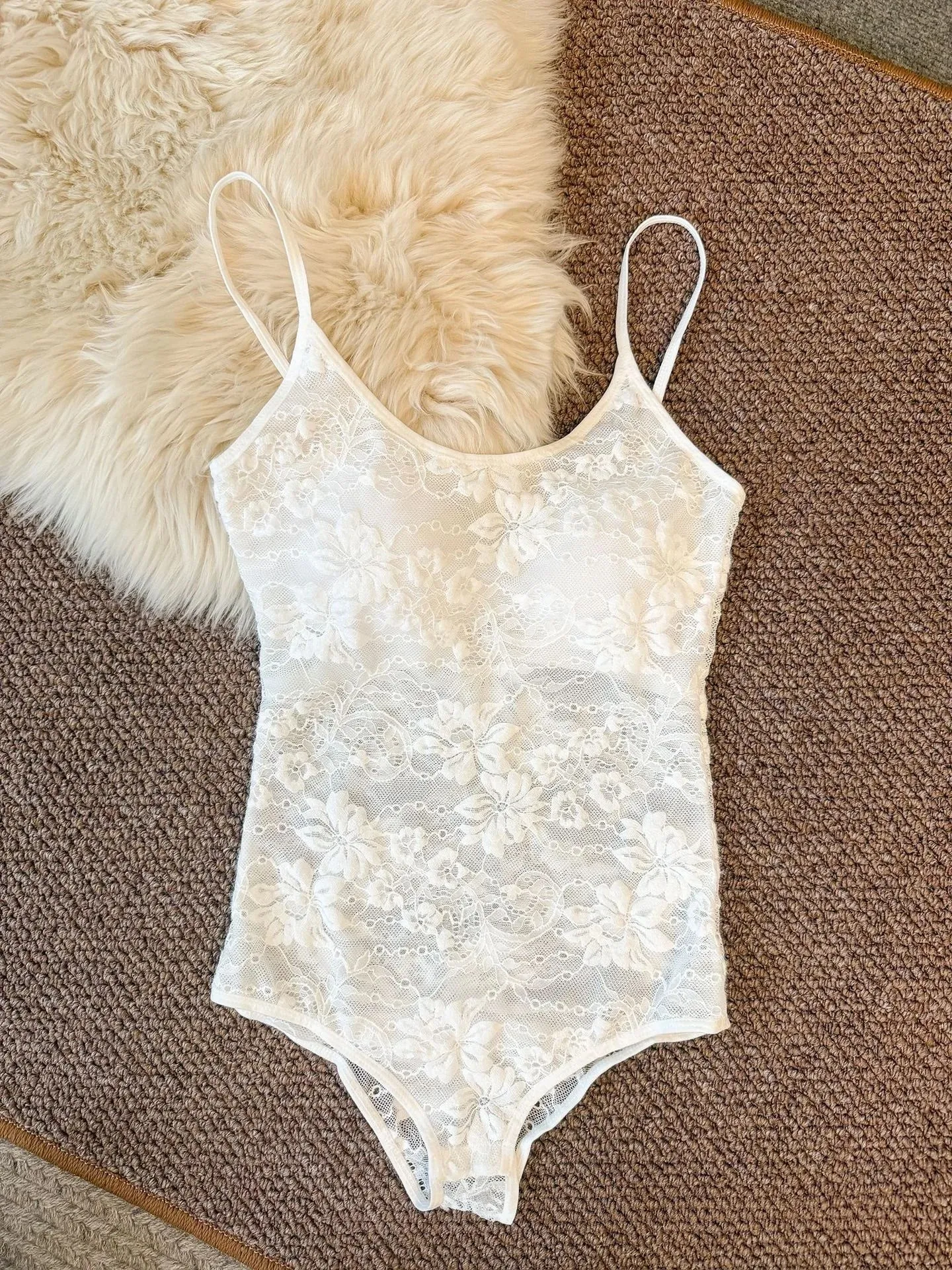 Sexy See Through Lace With Lining Elastic Spaghetti Strap Bodysuit Woman Sling Tight Short Jumpsuit Slim Fit Rompers Playsuits — image 5