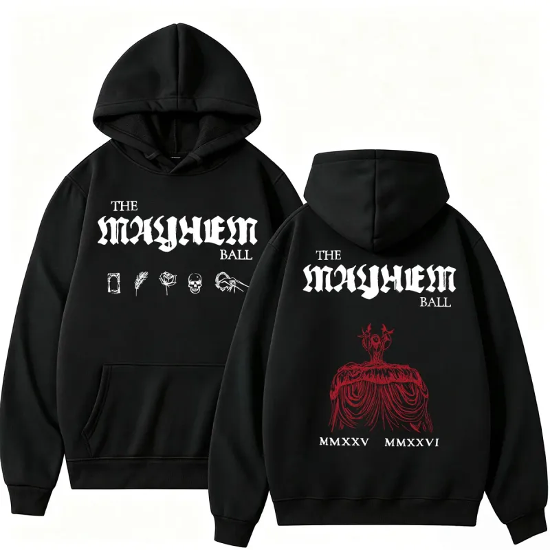 Lady Gaga The MAYHEM Ball Red Dress Hoodies Fashion Pop Music Vintage Sportwear Loose Fleece Casual Men Women Sweatshirt Gifts — image 7