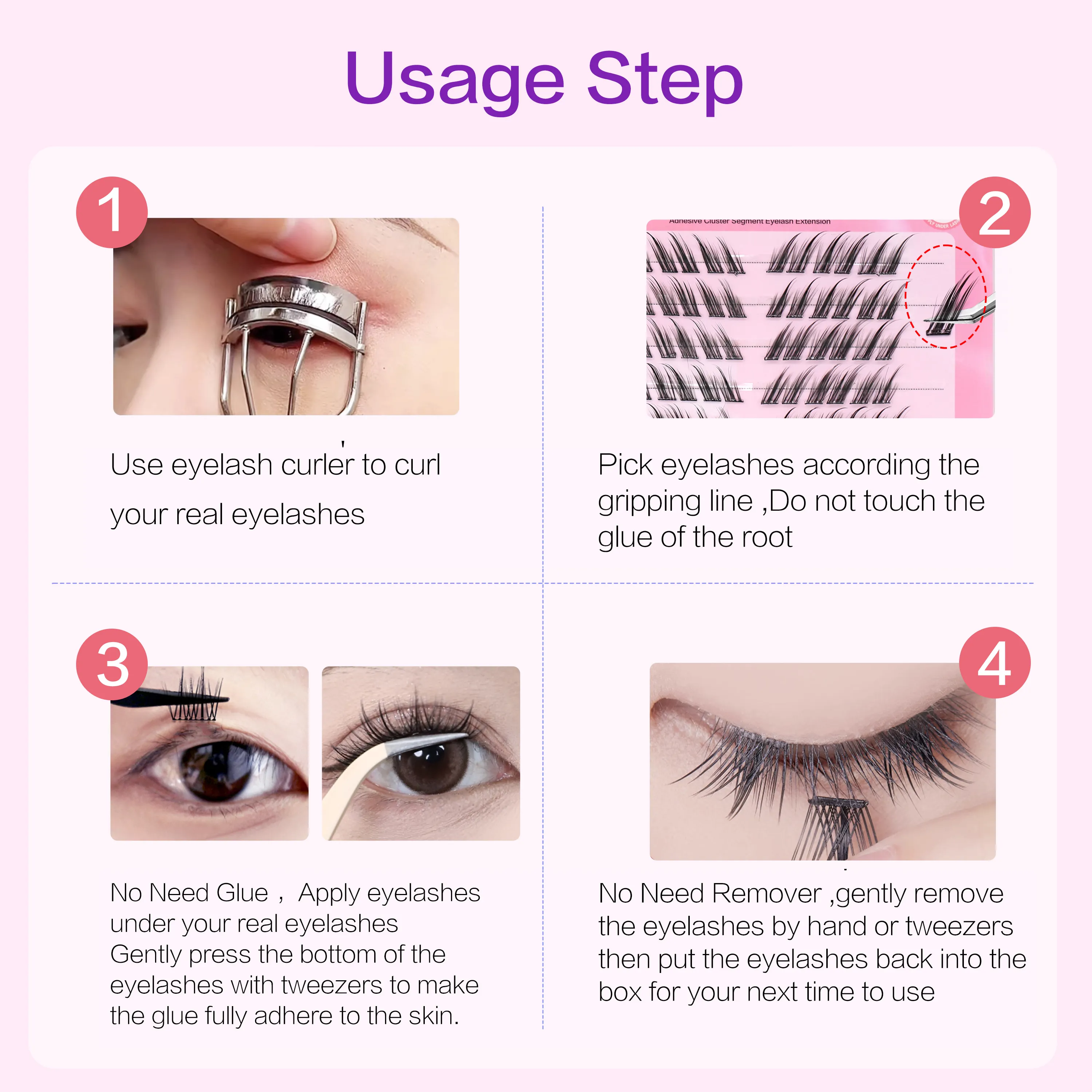 FindLove Fox Eye Lashes Pre Glued False Eyelashes C Curl 12mm Reusable Manga Lashes Soft No Glue Need Eyelash Makeup Tools — image 5