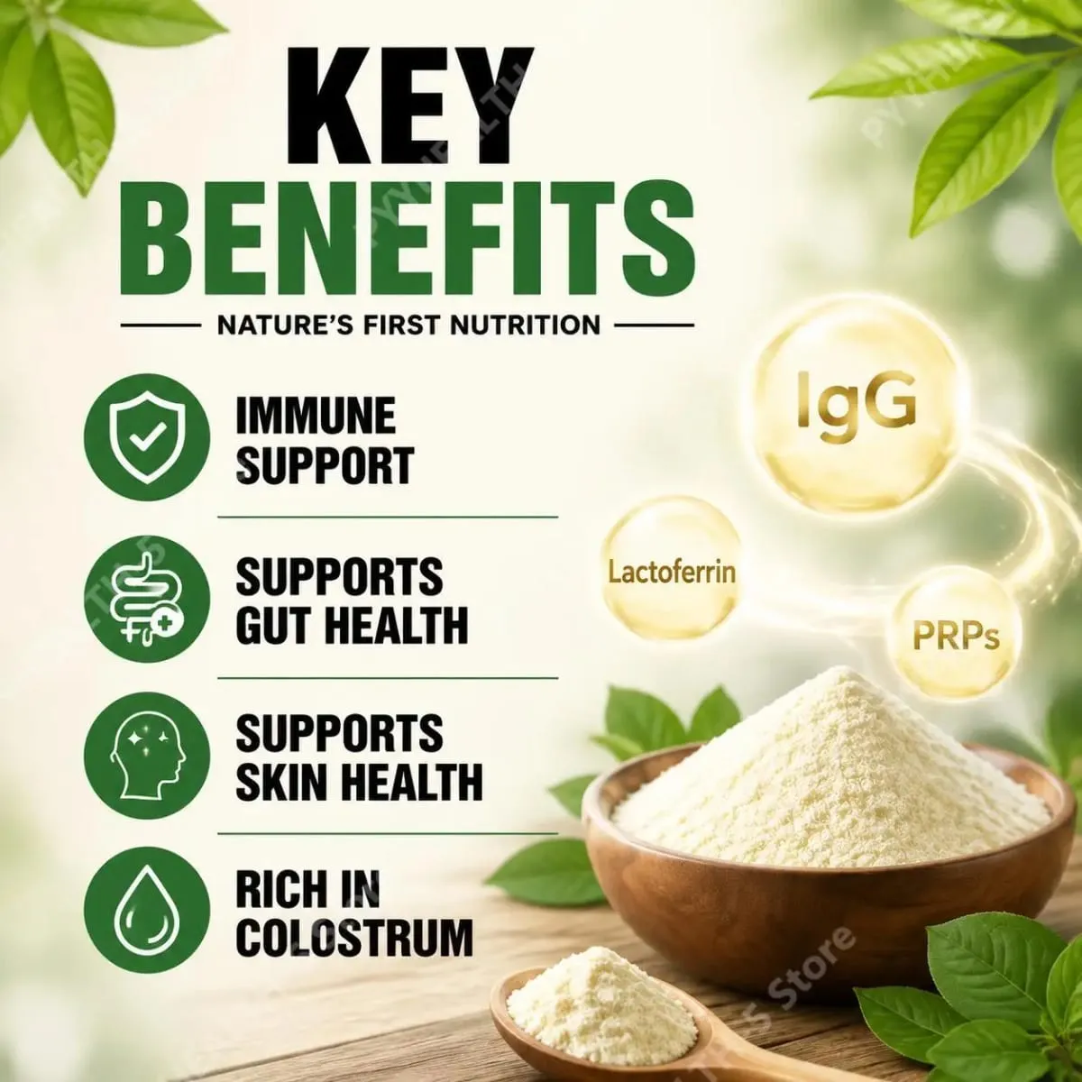 Bovine Colostrum Powder Supports Immune Gut Health and Skin Health with IgG Immunoglobulin Lactoferrin 240g/8.47 OZ