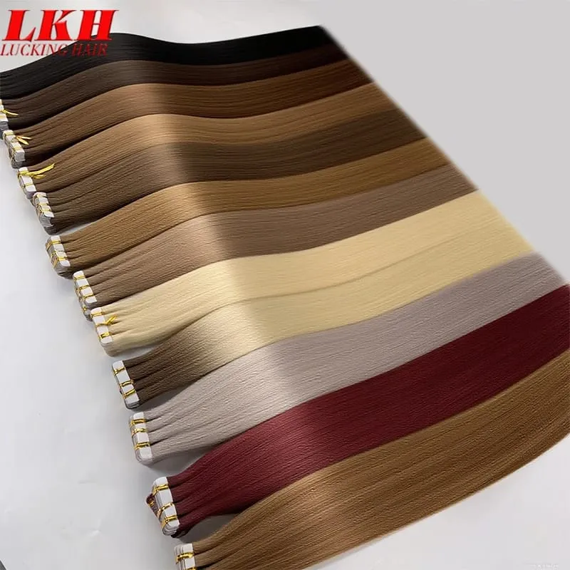 Double Drawn European Wholesale Tape in Extensions Invisible Cuticle Aligned Remy Tape in Hair Extensions 100% Human Hair